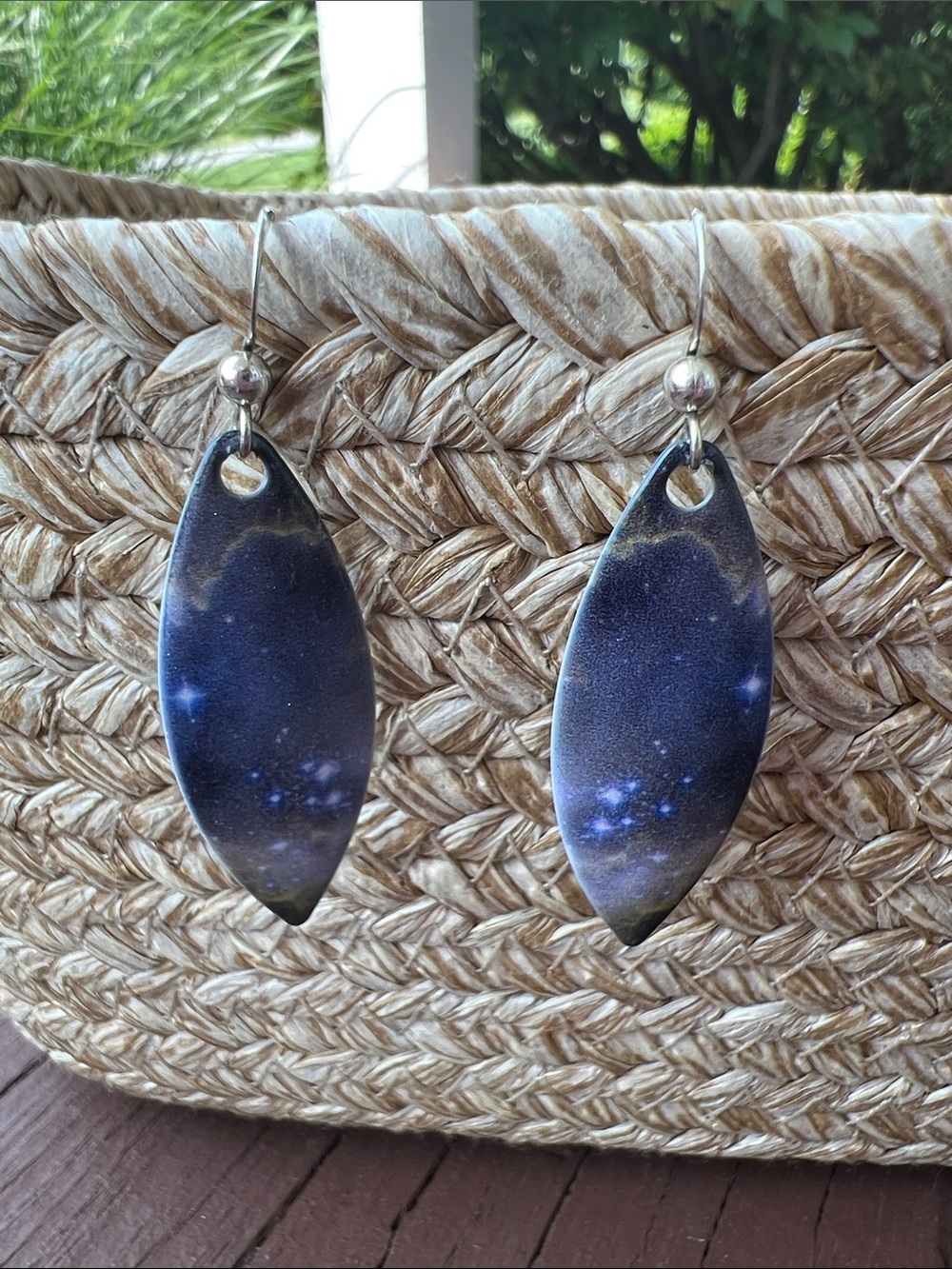 Galaxy Teardrop Dangle Earrings - Navy Blue Women Jewelry